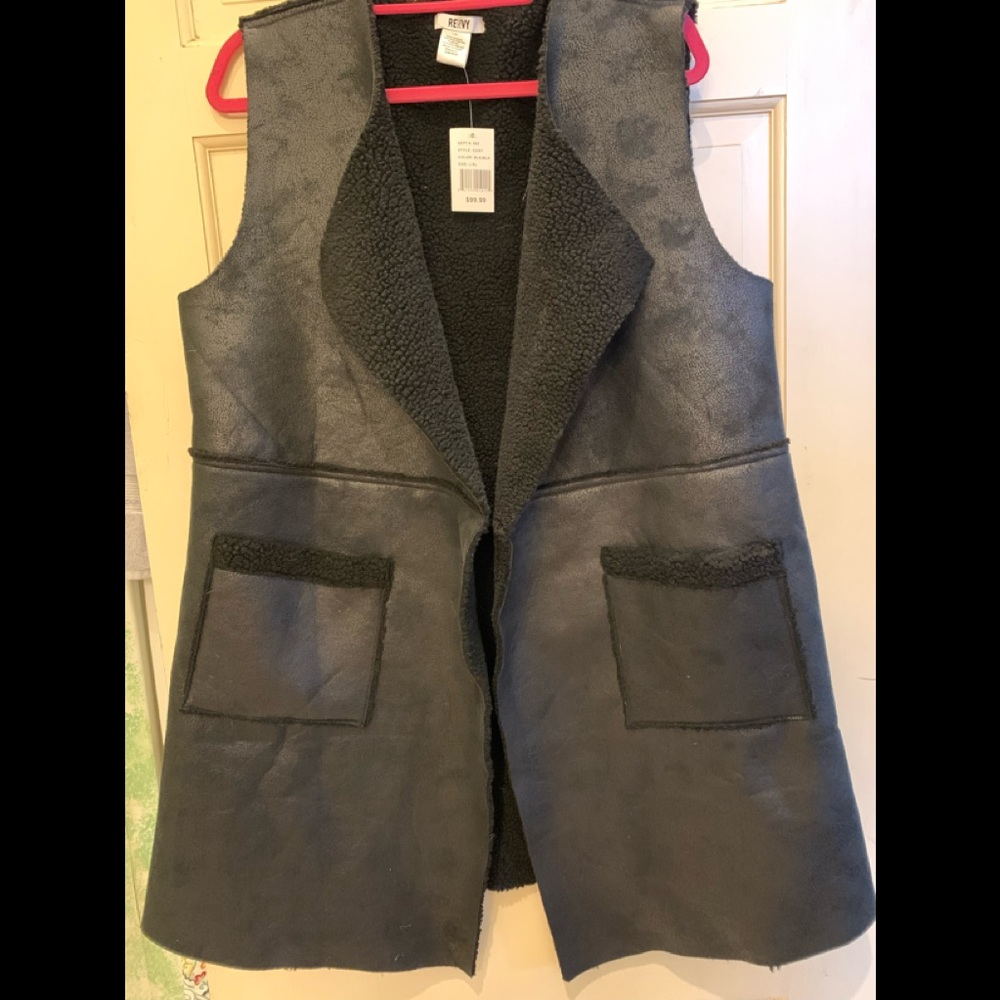 Faux suede vest black x-large